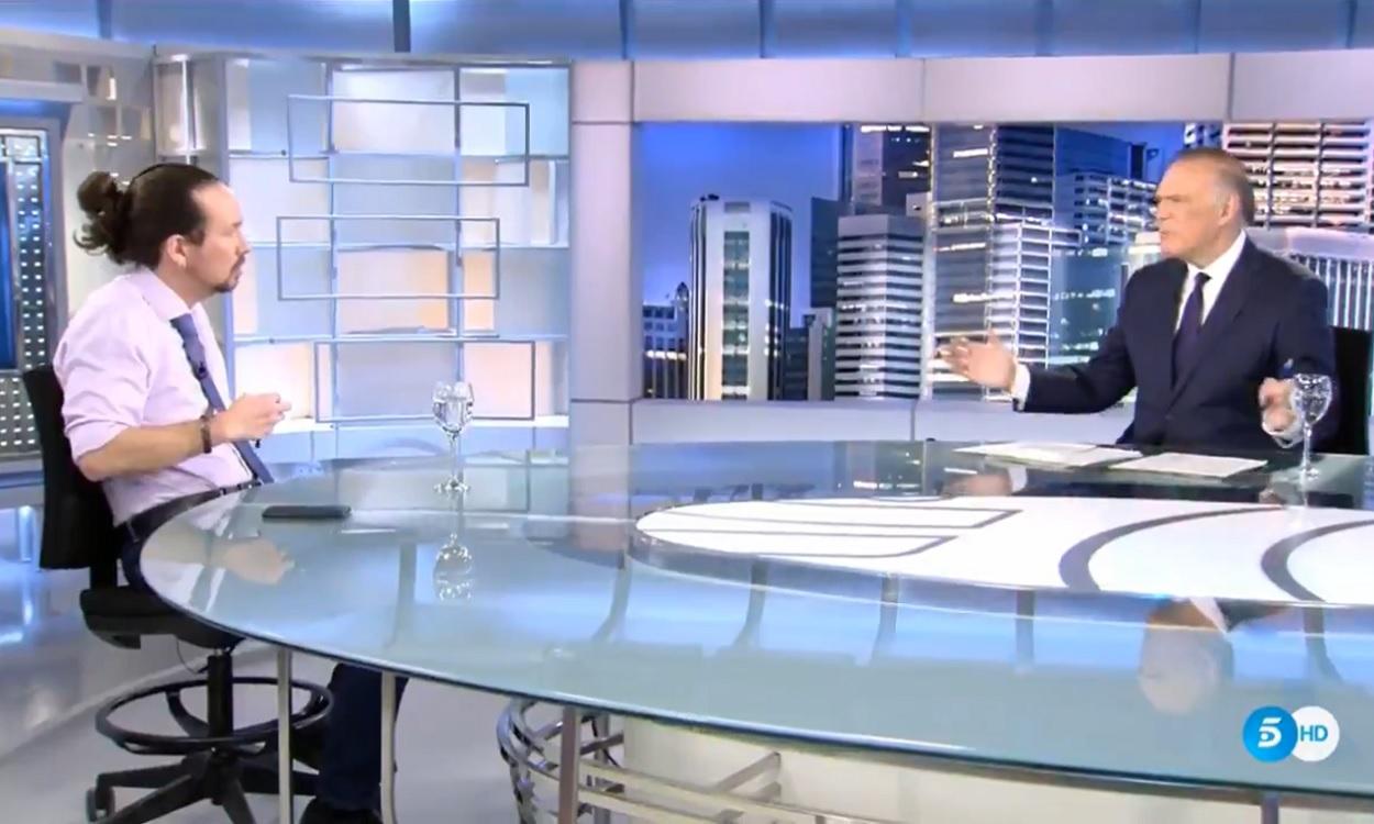 La entrevista de Pedro Piqueras a Pablo Iglesias. Telecinco
