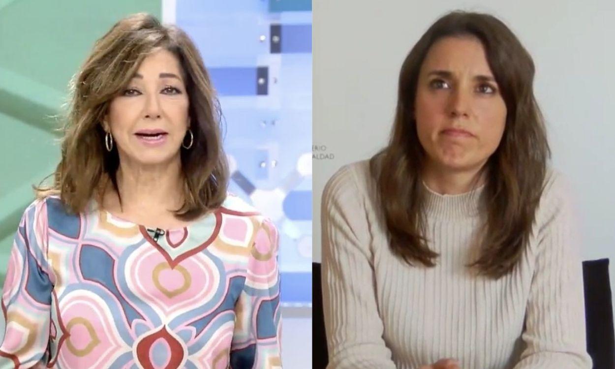 Ana Rosa Quintana e Irene Montero.