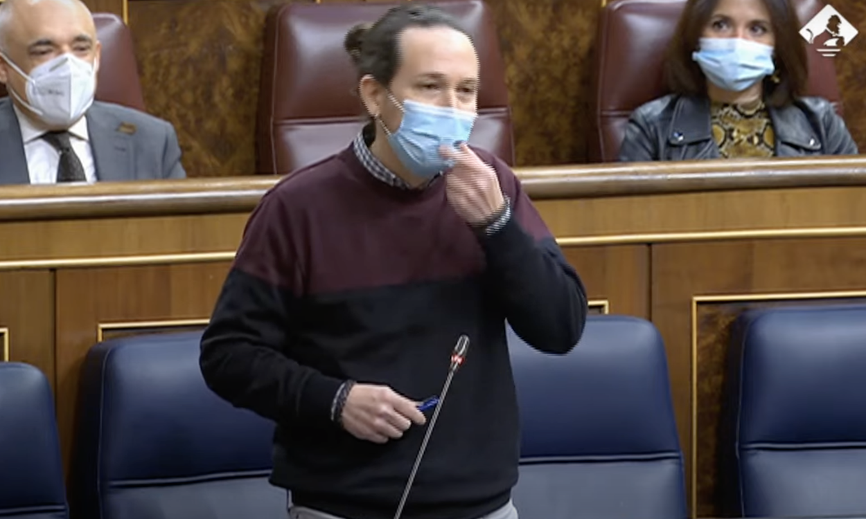 Pablo Iglesias durante su última intervención en una sesión de control como vicepresidente