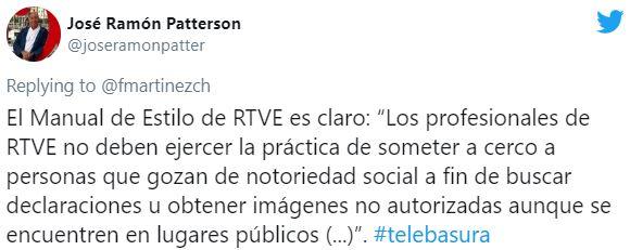El tuit de José Ramón Patterson