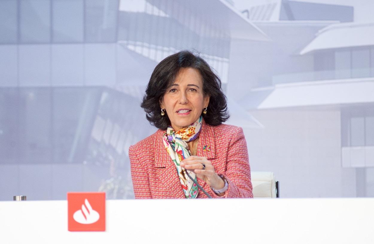 La presidenta de Banco Santander, Ana Botín, durante la junta de accionistas. Europa Press