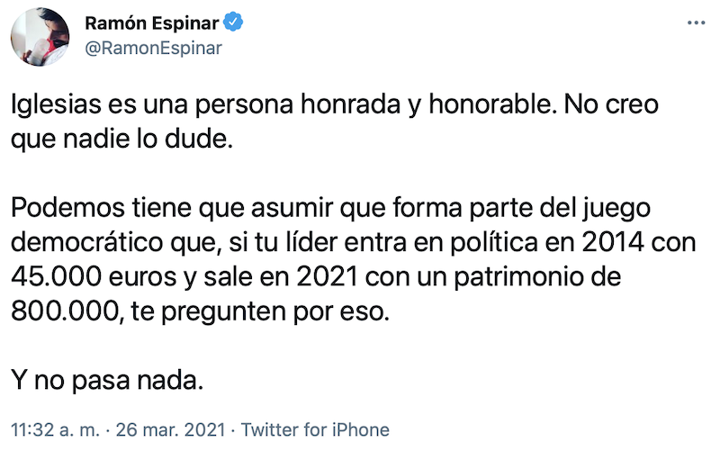 Tuit Ramón Espinar Tuit Ramón Espinar