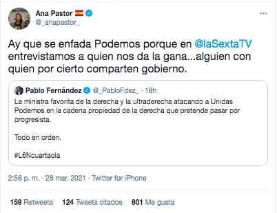 Ana Pastor sobre Podemos