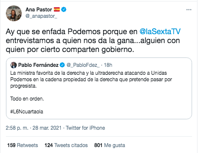 Ana Pastor sobre Podemos Ana Pastor sobre Podemos