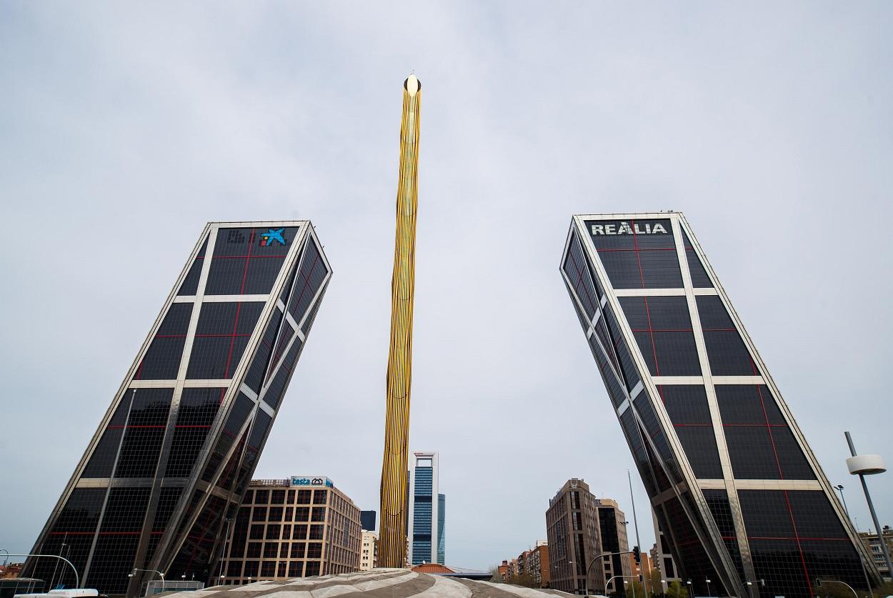 El logo de CaixaBank ya aparece en la antigua sede de Bankia en Madrid