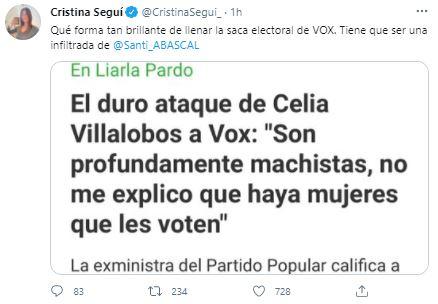 Cristina Seguí carga contra Celia Villalobos