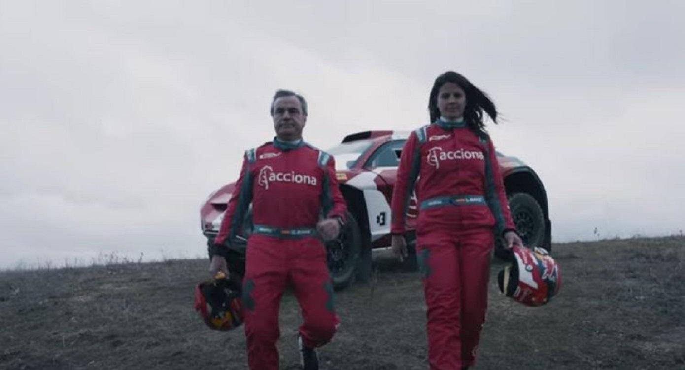 Carlos Sainz y Laia Sanz en la campaña de Banco Santander