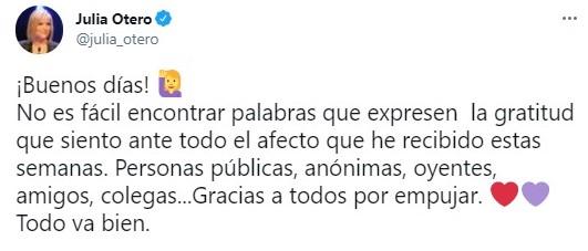 Julia Otero en Twitter