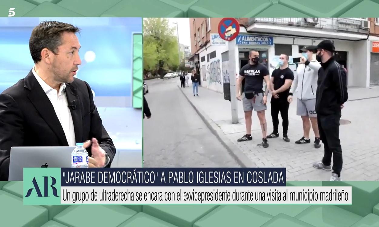 Javier Ruiz reprocha a El programa de Ana Rosa que tilden de "jarabe democrático" el ataque de nazis a Iglesias: "Estos son fascistas"