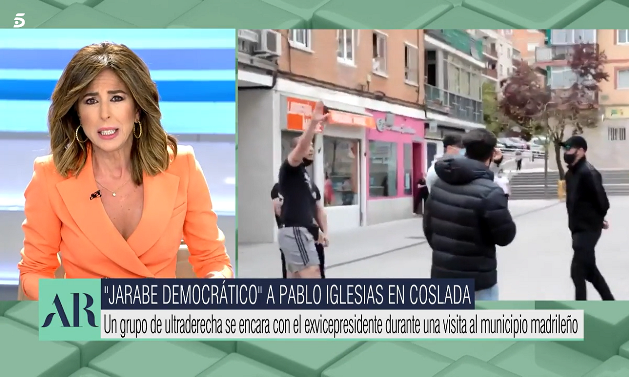 El Programa de Ana Rosa tilda de "jarabe democrático" el ataque de nazis contra Iglesias. Mediaset