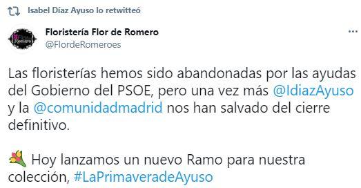 El retuit de Ayuso El retuit de Ayuso