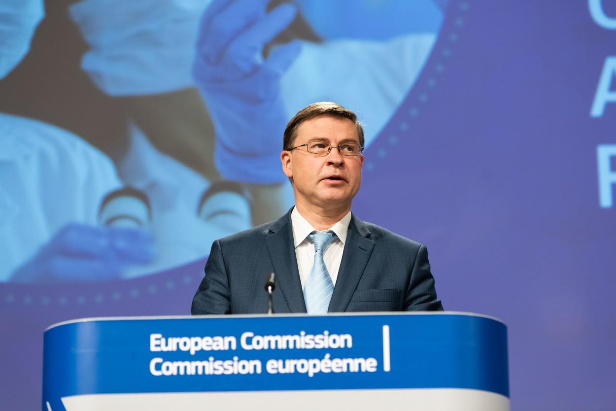 El vicepresidente de la Comisión Europea, Valdis Dombrovskis. Europa Press