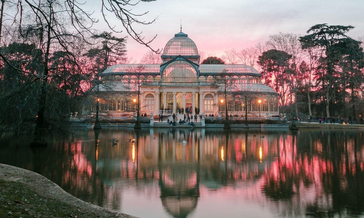 Palacio de Cristal en el Parque El Retiro de Madrid.