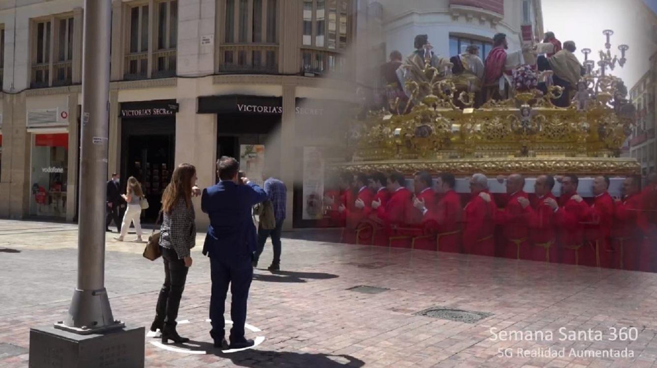 Proyecto piloto de Telefónica para seguir la Semana Santa de Málaga gracias al 5G