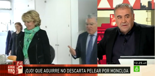 Aguirre será la 'estrella invitada' de La Sexta y encima se enfada con "Farreras"