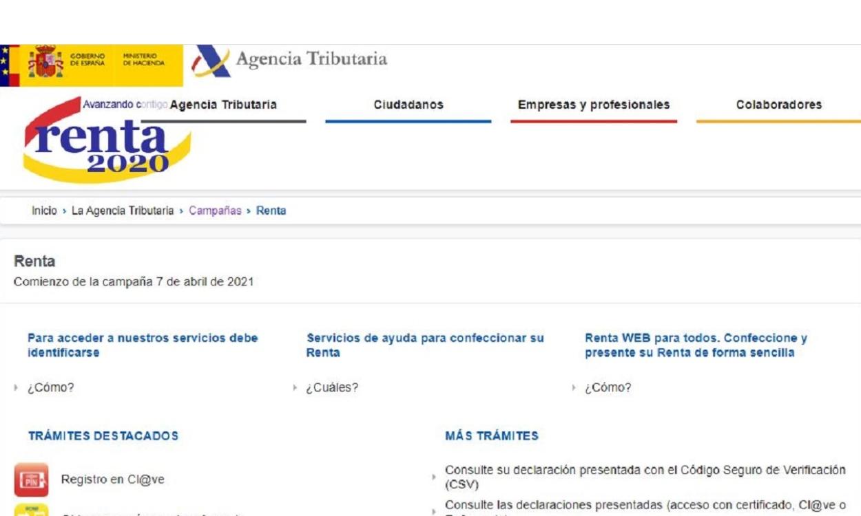 Página web de la Agencia Tributaria