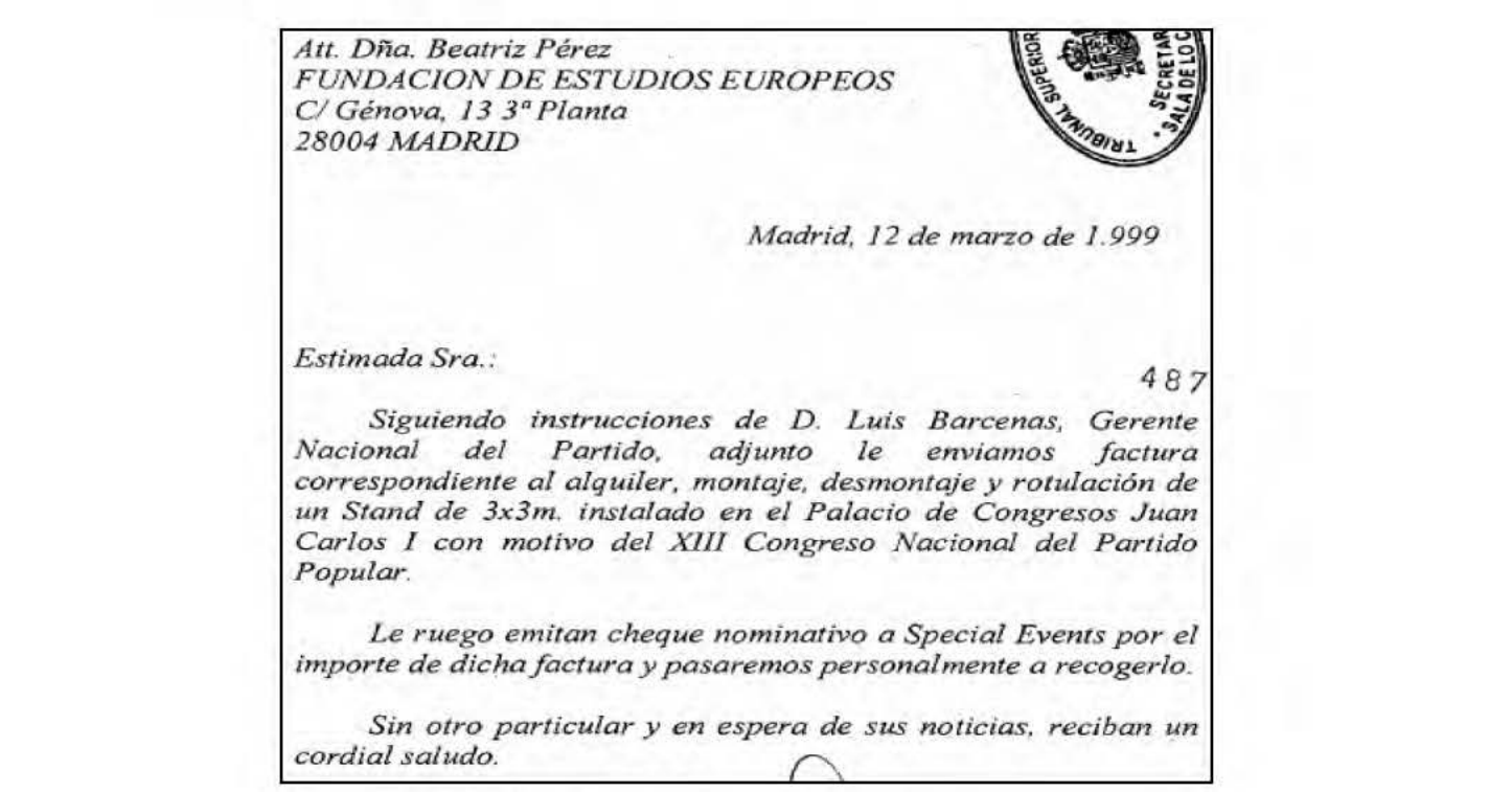 Carta remitida por trabajadores de Francisco Correa. EP