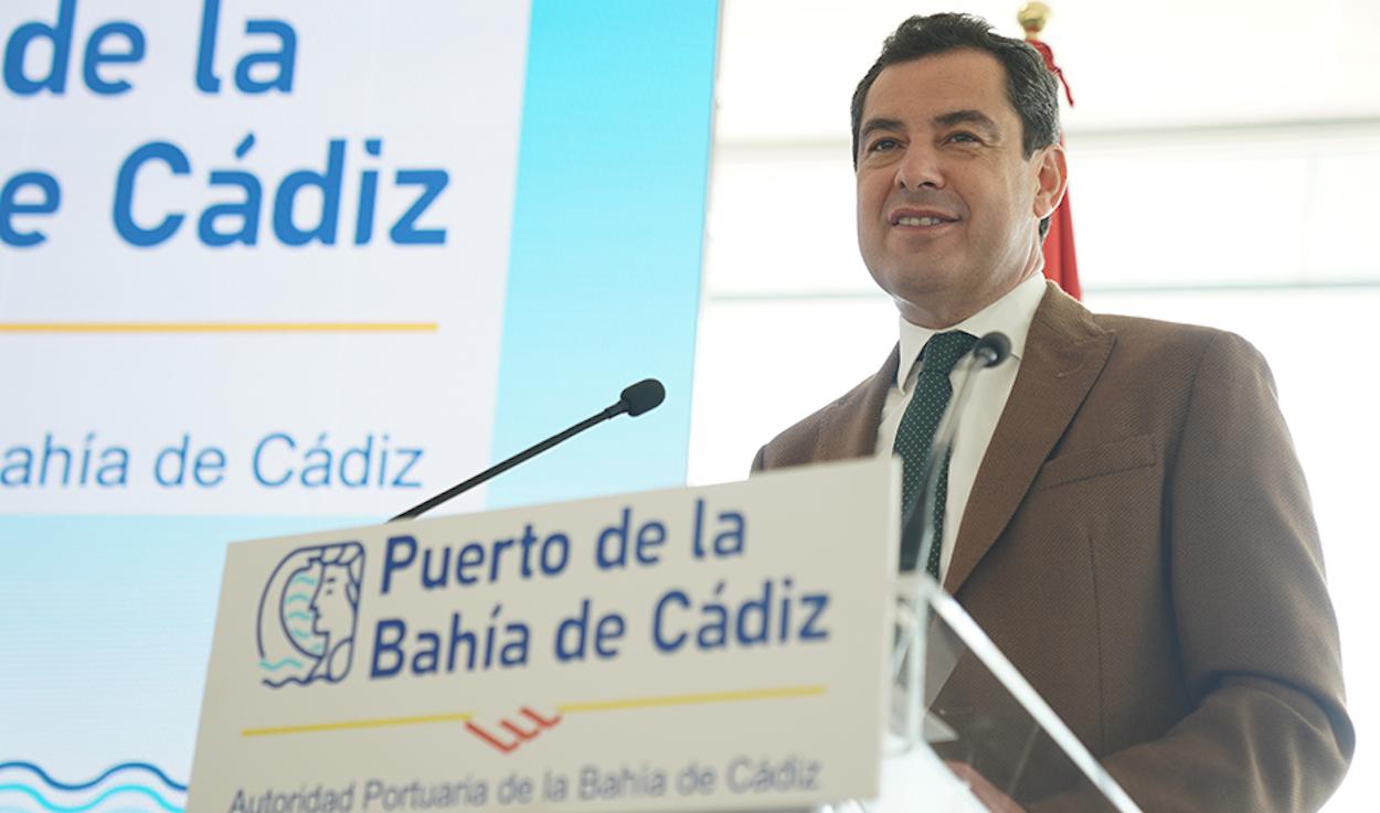 El presidente Juan Manuel Moreno, en un acto en Cádiz.