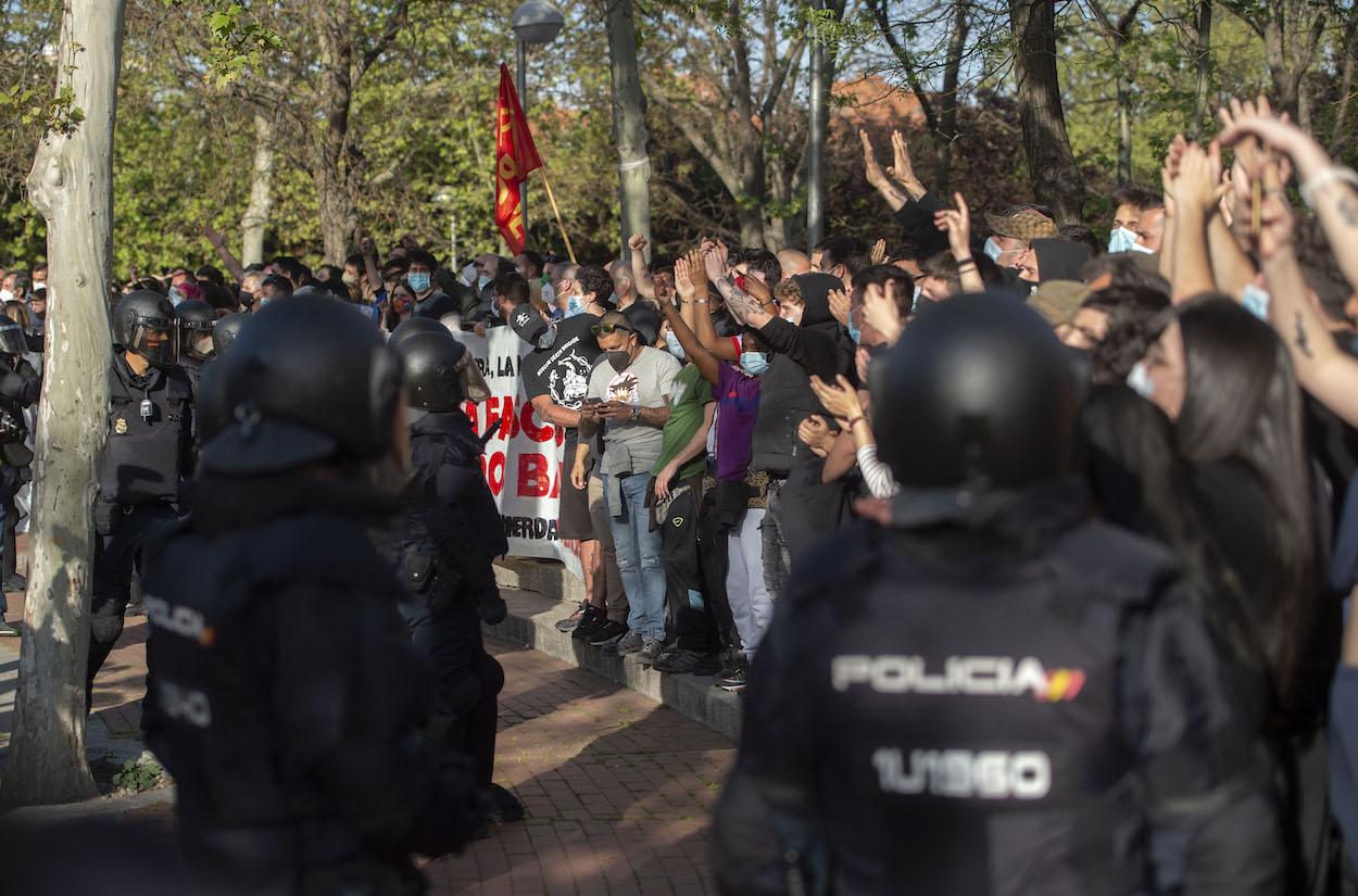 La manifestación de Vox ha desembocado en cargas policiales. Europa Press