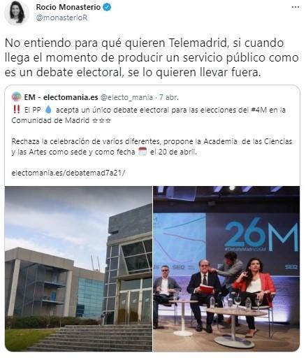 Rocío Monasterio, debate Telemadrid