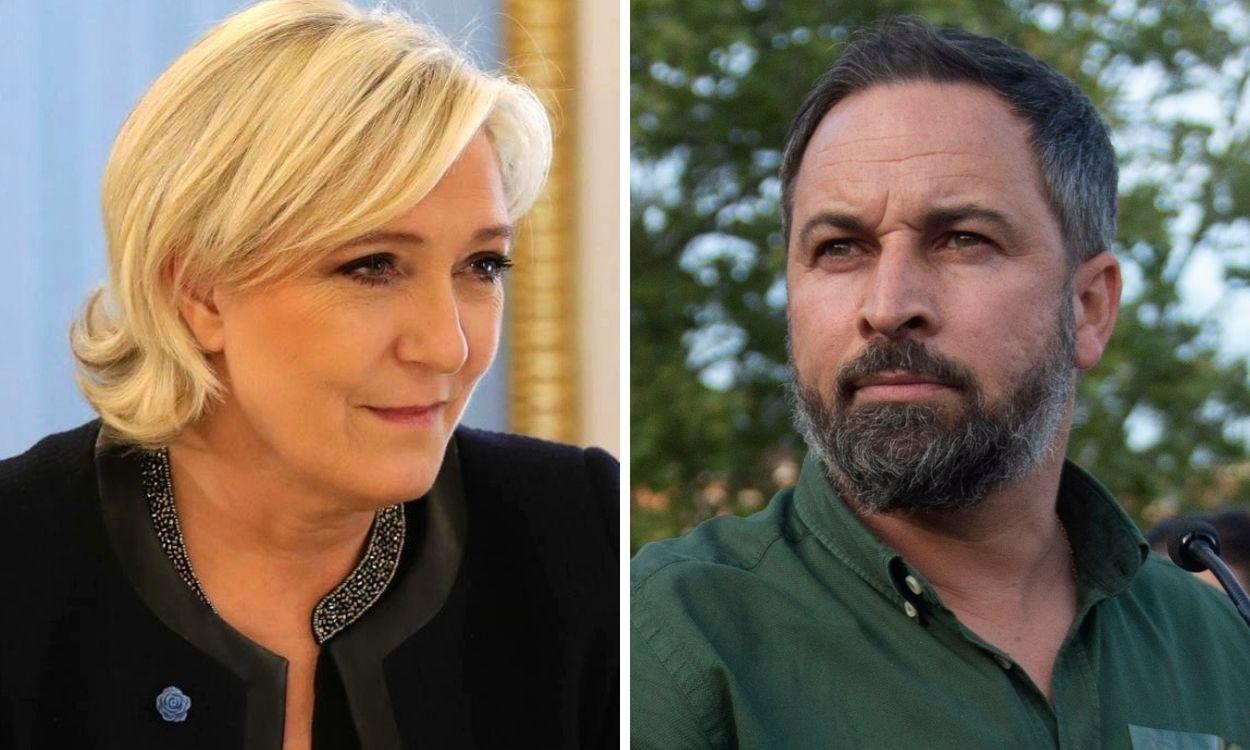 Marine Le Pen y Santiago Abascal