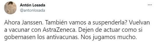 Antón Losada sobre la vacuna de Janssen Antón Losada sobre la vacuna de Janssen