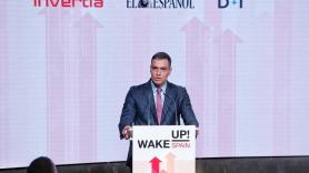 El presidente del Gobierno, Pedro Sánchez, durante su intervención en Wake Up Spain