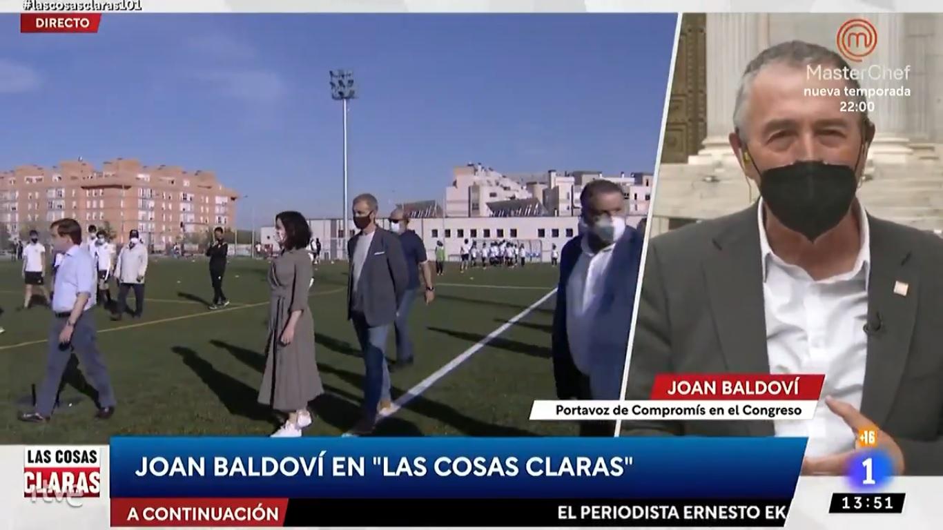 Joan Baldoví (derecha) en 'Las cosas claras'. Fuente: RTVE.