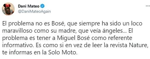 dani mateo sobre miguel bosé en twitter