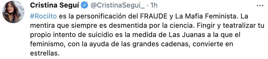 Cristina Seguí arremete contra Rocío Carrasco