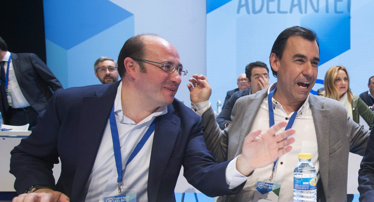 Pedro Antonio Sánchez y Maillo en el congreso del PP murciano. 