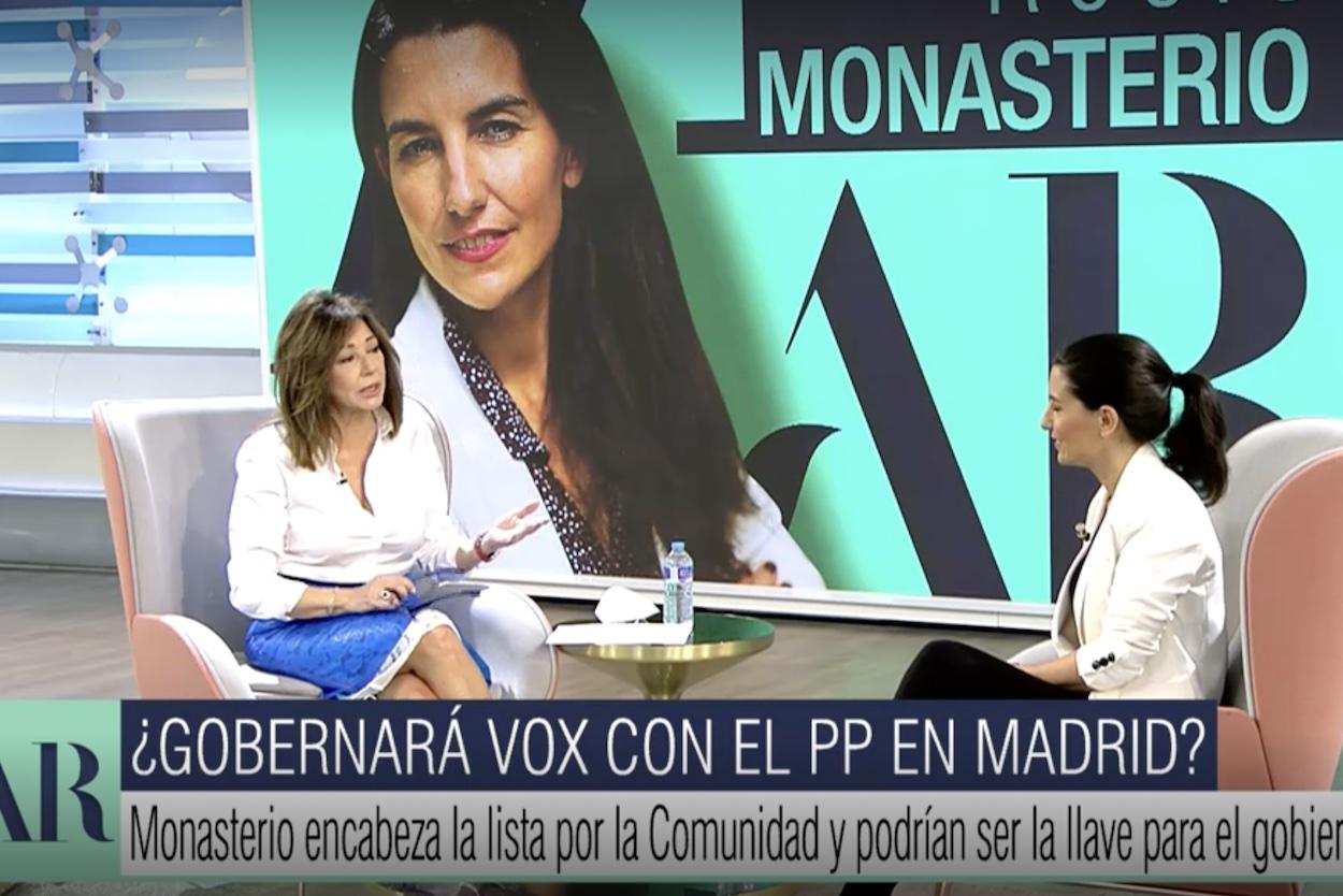 Ana Rosa, sorprendida por las palabras de Monasterio a Iglesias