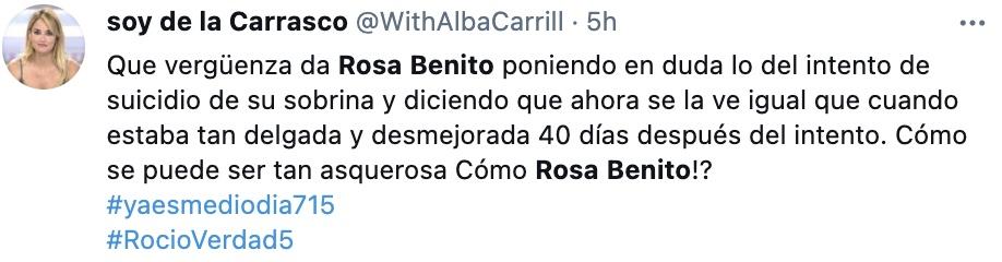 Tuit sobre Rosa Benito