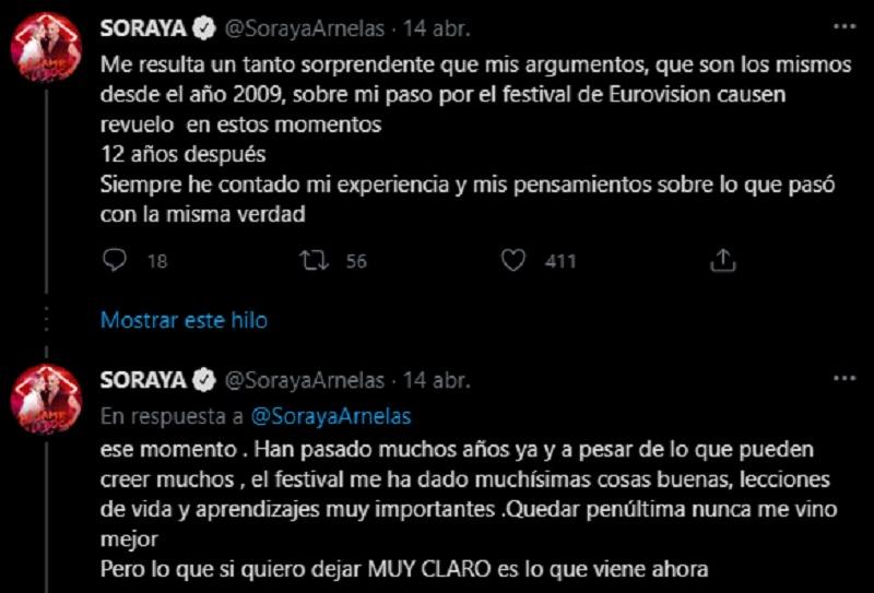 Tuits de Soraya sobre Eurovisión Tuits de Soraya sobre Eurovisión