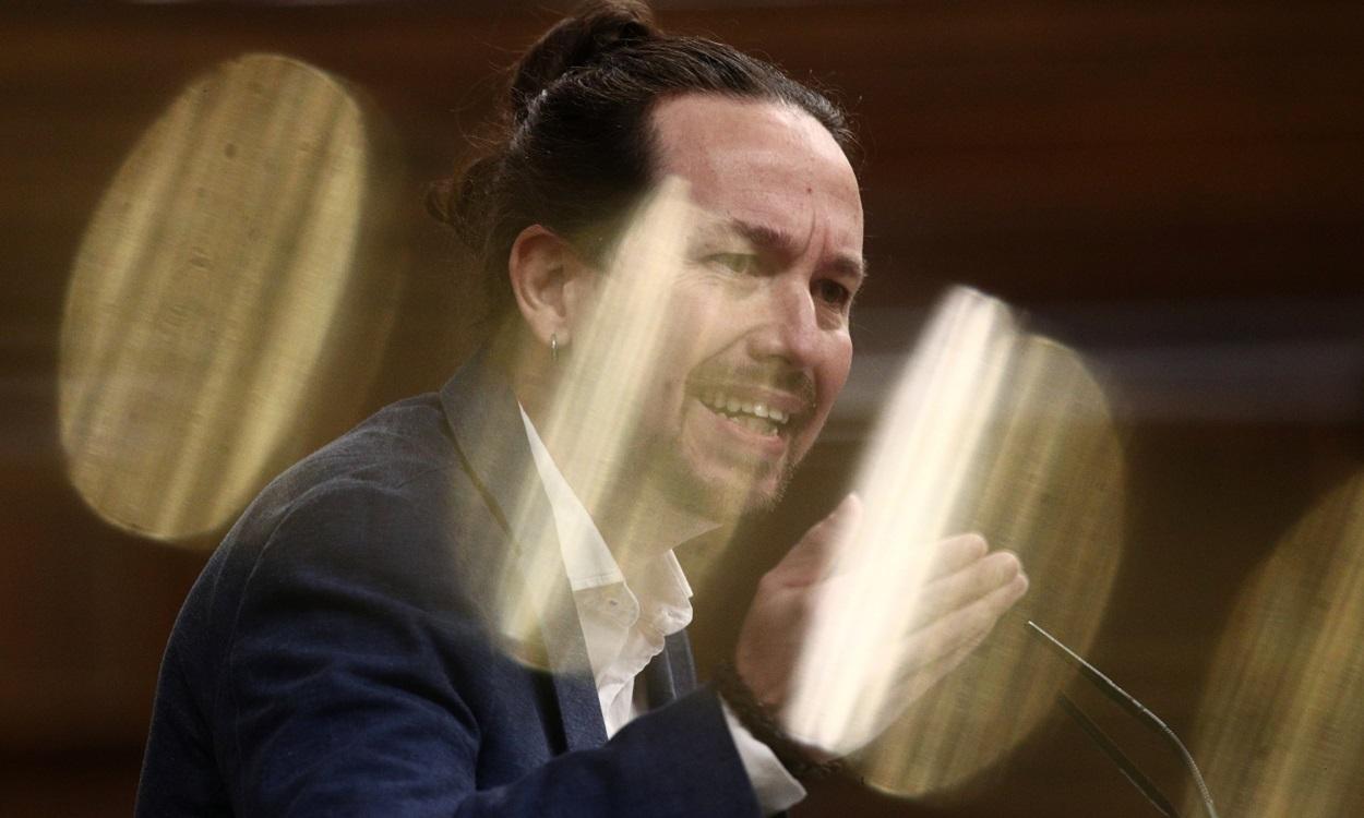 El líder de Podemos, Pablo Iglesias, en una Sesión de Control en el Congreso. EP