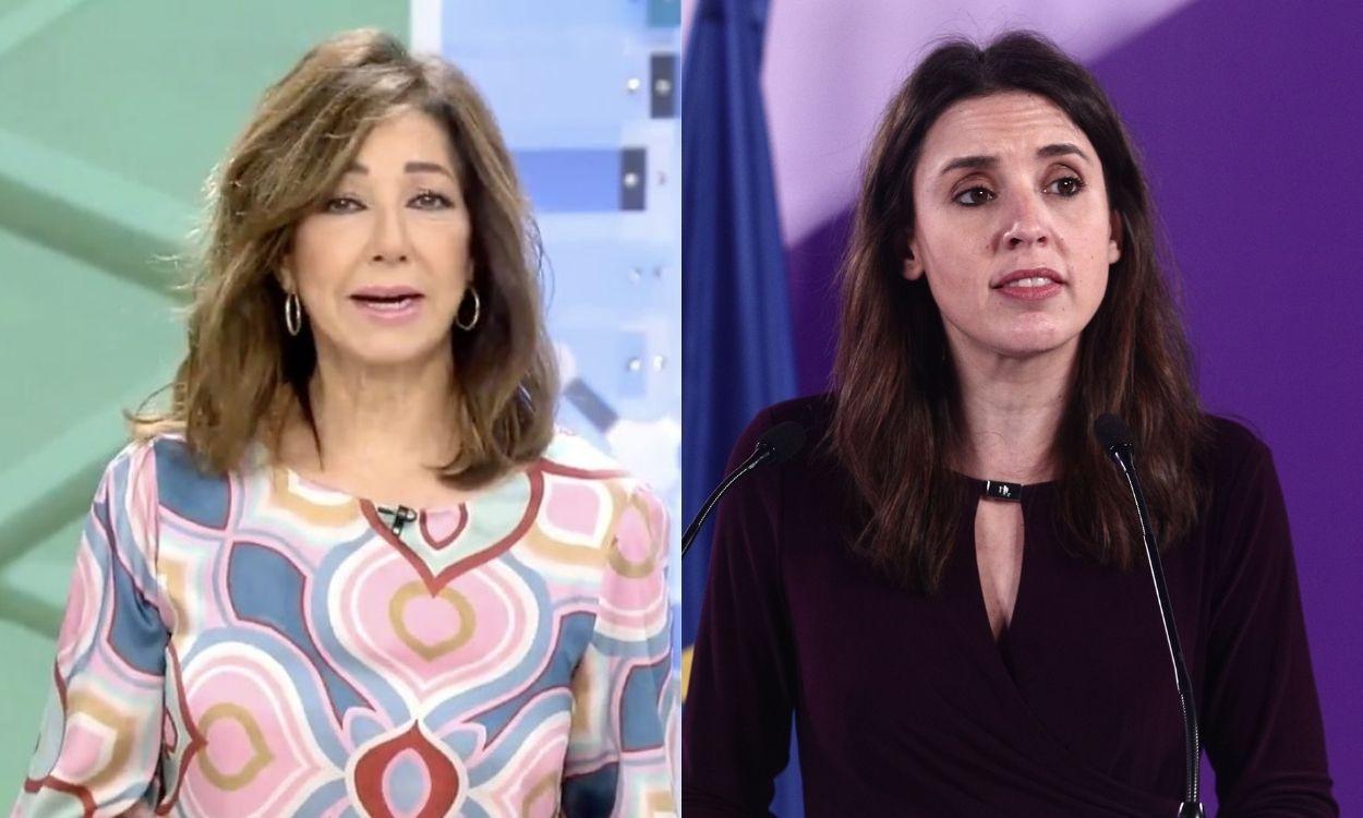 Ana Rosa Quintana e Irene Montero.