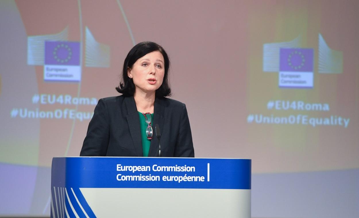 La vicepresidenta de Valores y Transparencia de la Comisión Europea, Vera Jourová. Mauro Bottaro. DPA