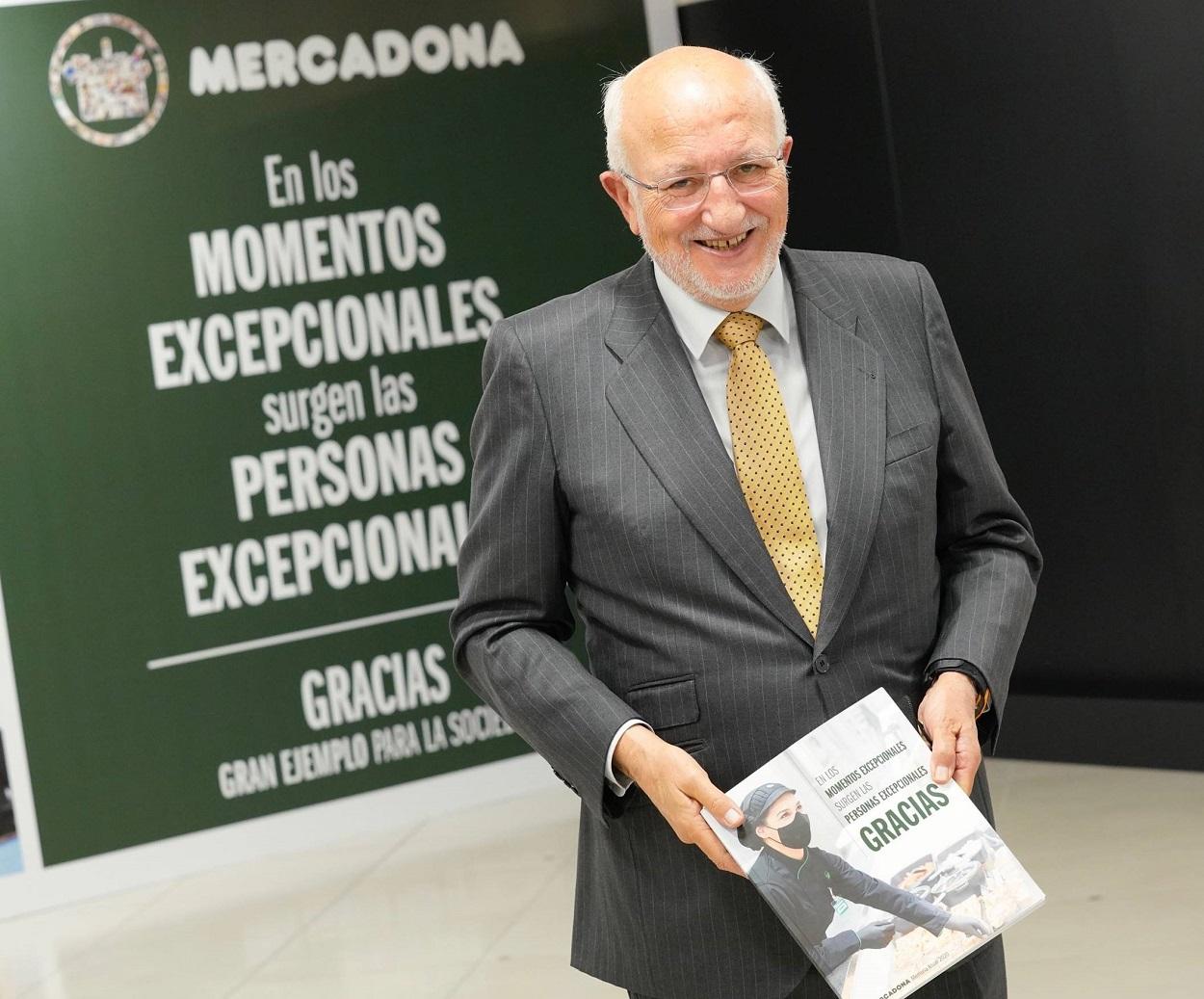 El presidente de Mercadona, Juan Roig, durante la presentación de resultados