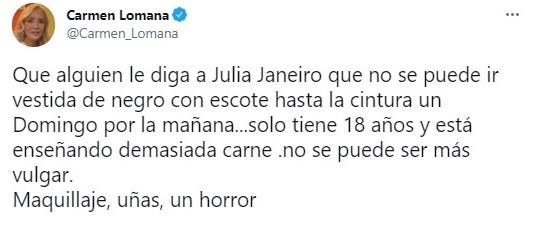 carmen lomana contra julia janeiro carmen lomana contra julia janeiro