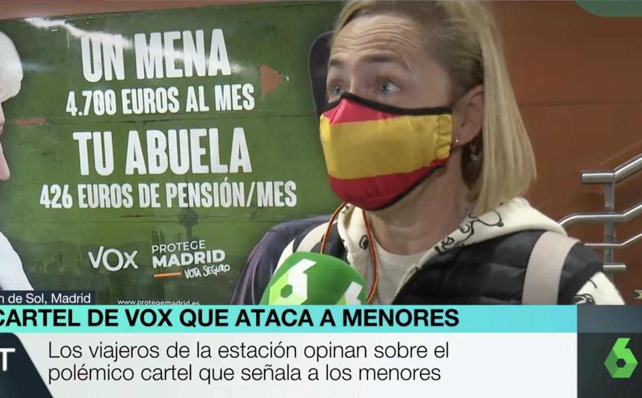 La mujer en declaraciones a laSexta sobre el cartel de Vox