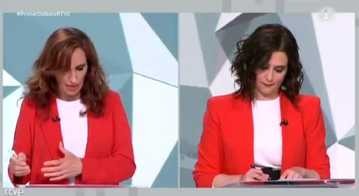 Mónica García e Isabel Díaz Ayuso. Fuente: RTVE.
