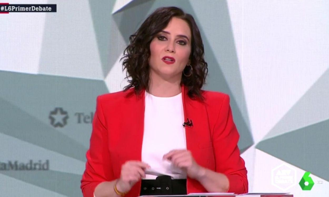 Isabel Díaz Ayuso en el debate de Telemadrid