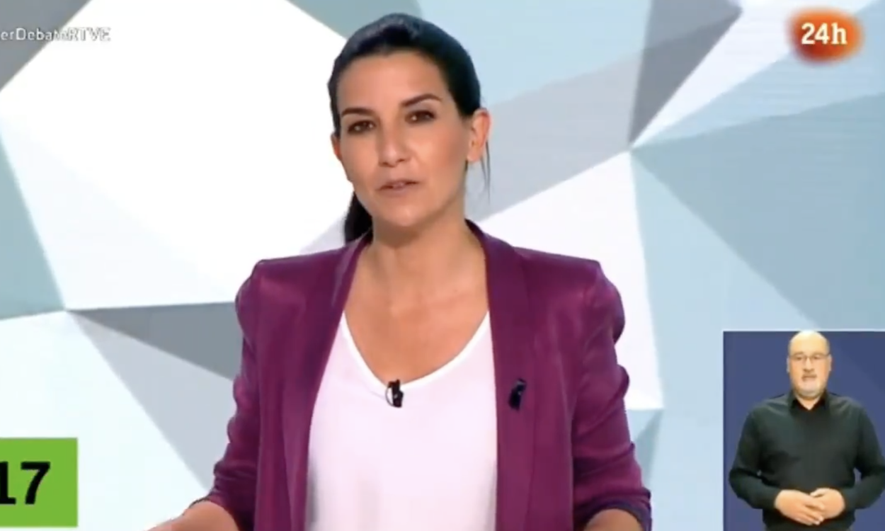 Rocío Monasterio durante el debate en Telemadrid