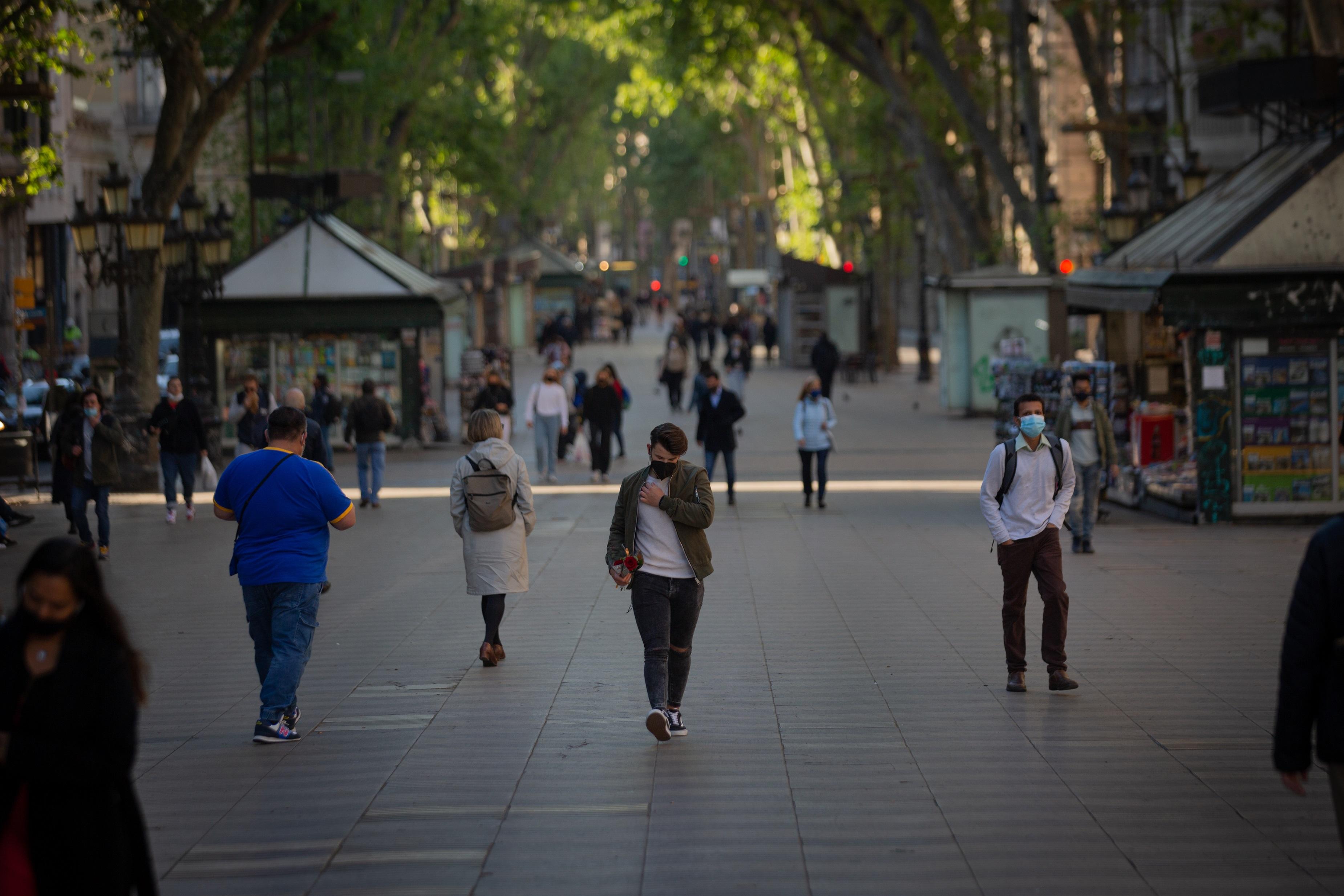 La Rambla de Barcelona sin las tradicionales paradas de libros