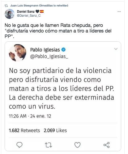 Tuit del bulo sobre Iglesias Tuit del bulo sobre Iglesias