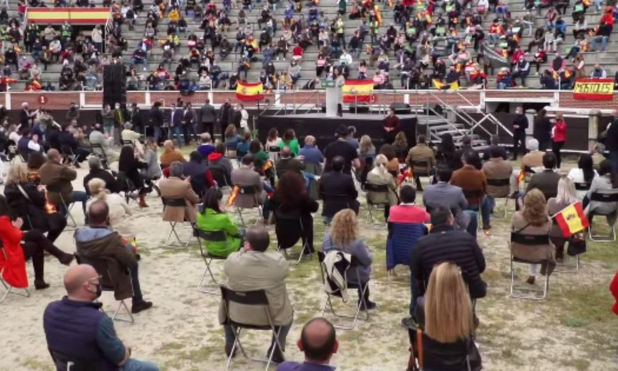 Asistentes al mitin de Vox en San Sebastián de los Reyes