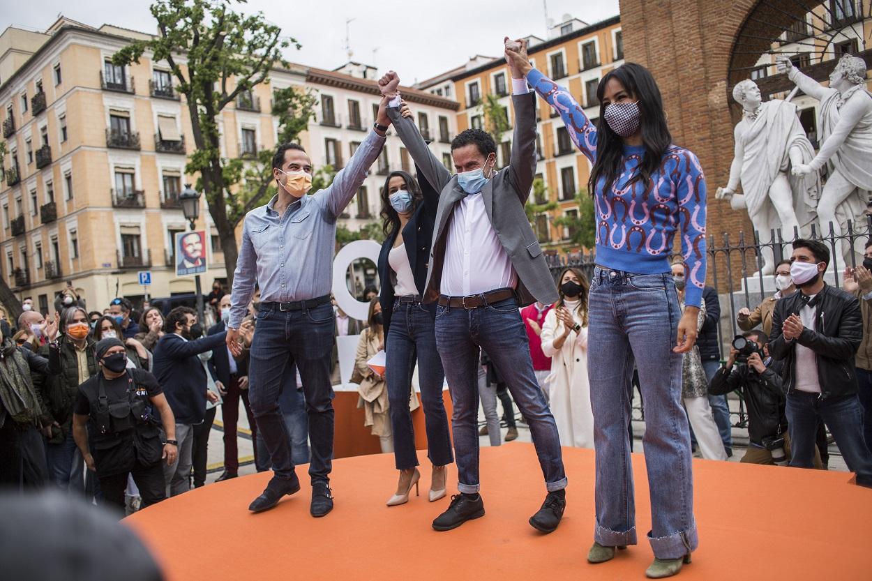 Acto electoral de Ciudadanos en la Plaza del Dos de Mayo. Fuente: Europa Press.