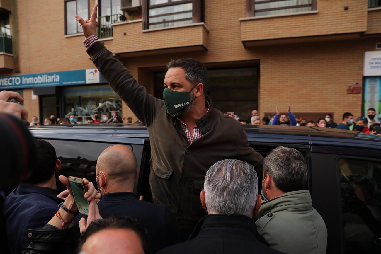 Santiago Abascal en un acto en Alcalá de Henares. 