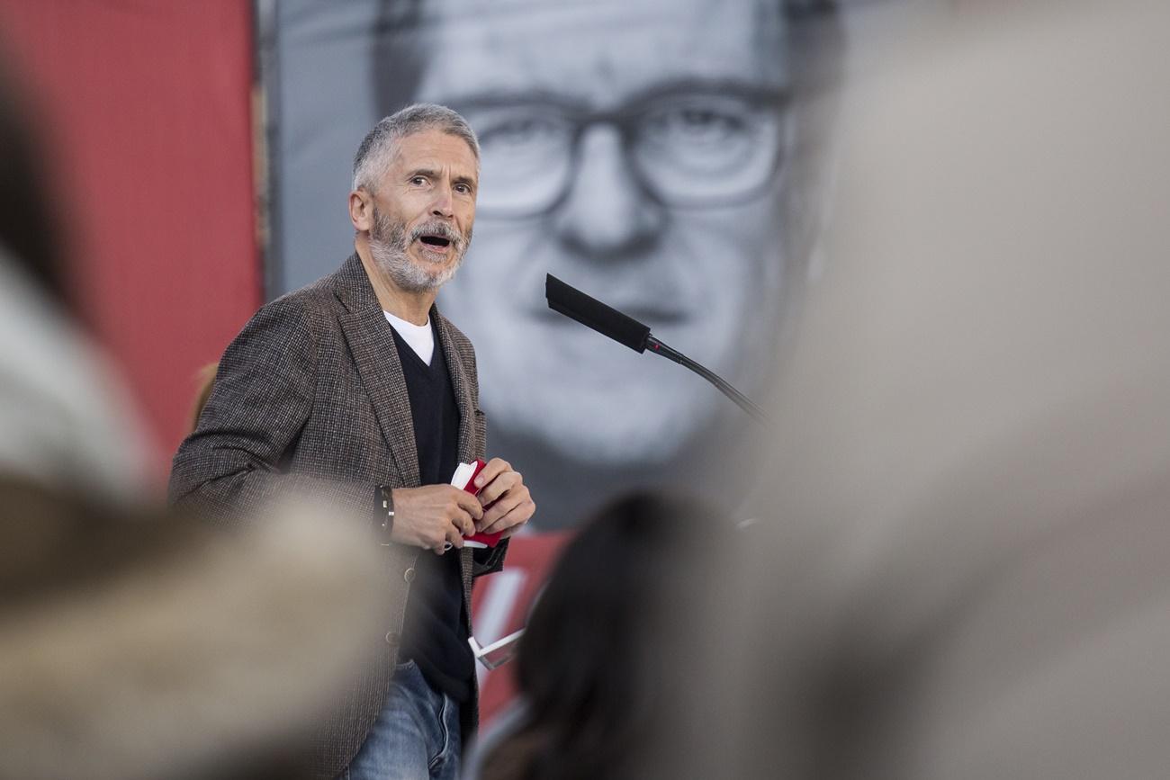 Fernando Grande Marlaska en un mitin del PSOE en Getafe (Madrid). 