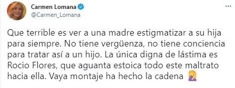 carmen lomana defiende rocío flores carmen lomana defiende rocío flores